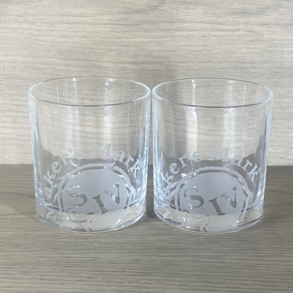 Makers Mark SIV Lowball Cocktail Bourbon Whiskey 2 Glass Set